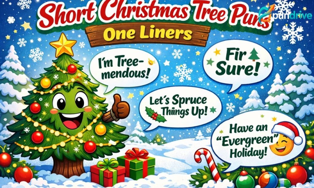 short christmas tree puns one liners_