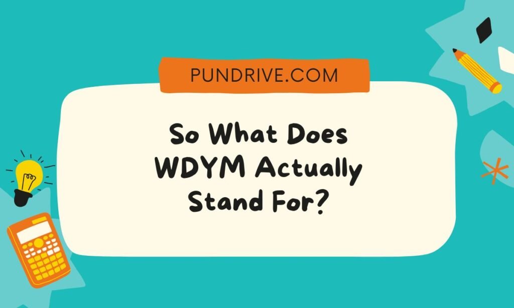 So What Does WDYM Actually Stand For